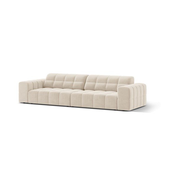 Krēmkrāsas samta dīvāns 252 cm Chicago – Cosmopolitan Design-image-1