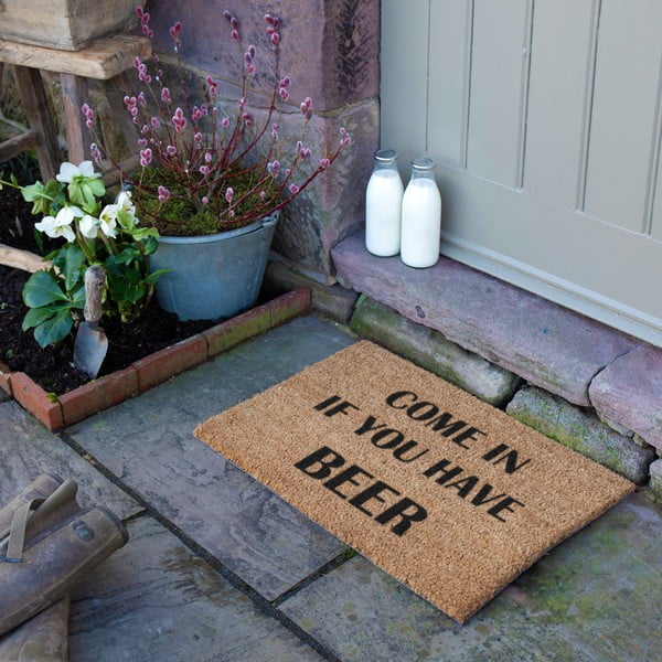 Kokosšķiedras kājslauķis 40x60 cm Come again and bring beer – Artsy Doormats-image-3
