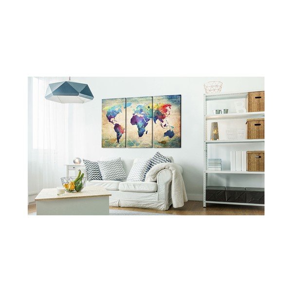 Daudzdaļīga glezna uz audekla Bimago Rainbow Map 120 x 80 cm-image-1