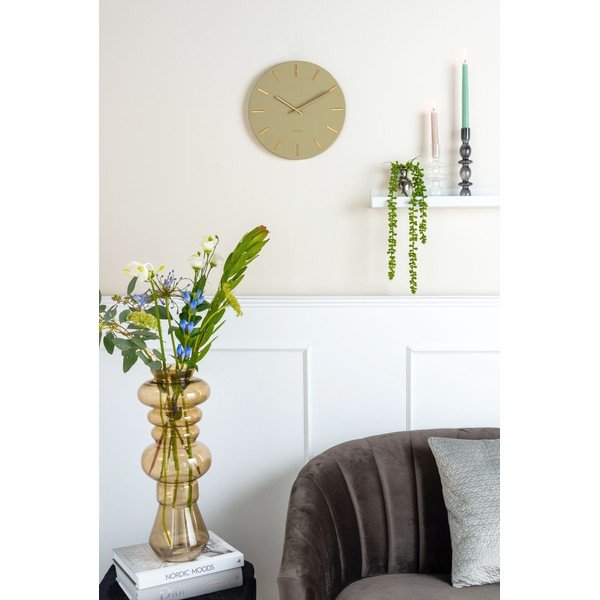 Olīvzaļš sienas pulkstenis Karlsson Charm, ø 30 cm-image-1