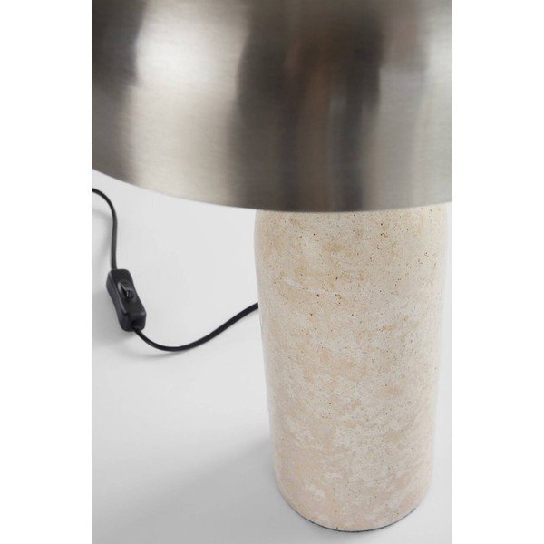 Sudraba krāsas galda lampa 
no travertīna
 (augstums 46 cm) Ina – Jotex-image-4