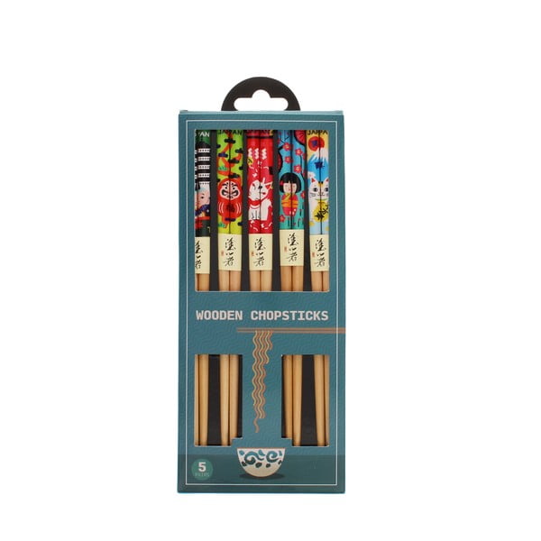 Dabīga toņa koka irbulīšu komplekts (5 gab.) Japanese Heritage – Rex London-image-3