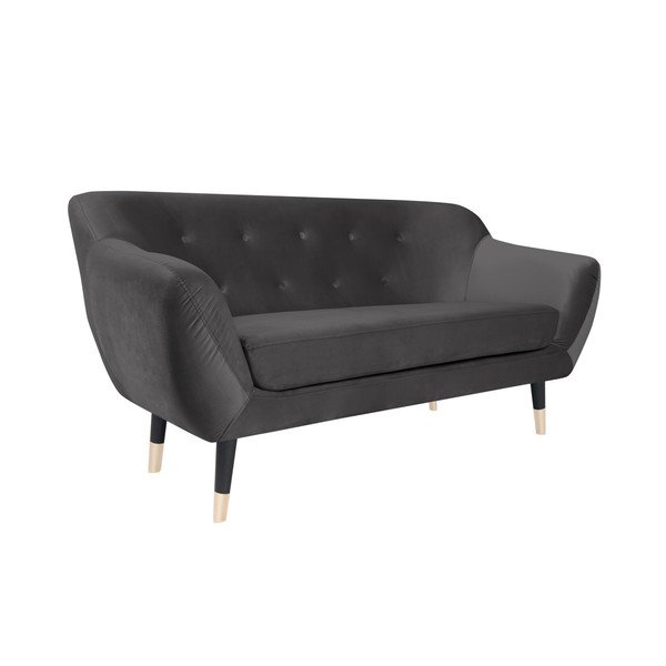 Pelēks dīvāns ar melnām kājām Mazzini Sofas Amelie, 158 cm-image-2