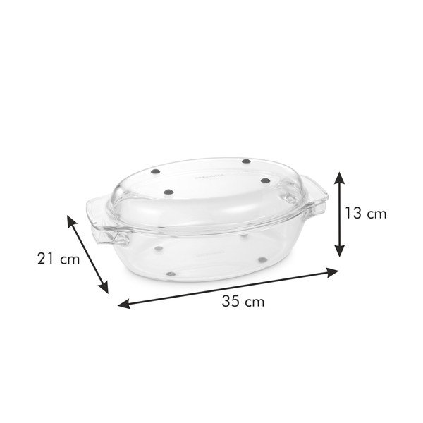 Stikla dziļā cepešpanna ar vāku 21x35 cm GrandChef – Tescoma-image-2