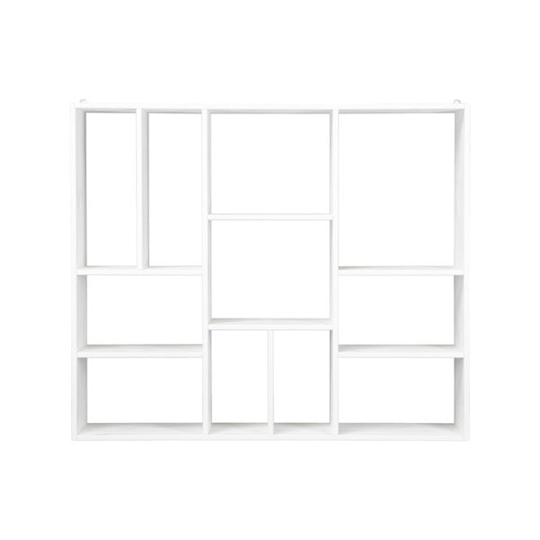 Balts priedes masīvkoka sienas grāmatplaukts 110x94 cm – vtwonen