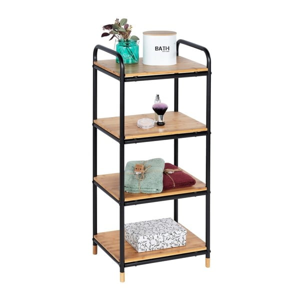 Melns/dabīga toņa metāla vannas istabas plaukts 42x94,5 cm Loft – Wenko-image-2