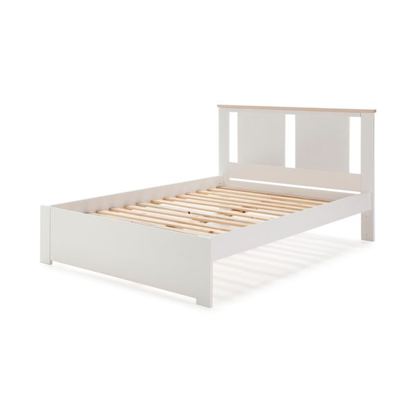 Balta divvietīga gulta ar režģi 140x190 cm Enara – Marckeric