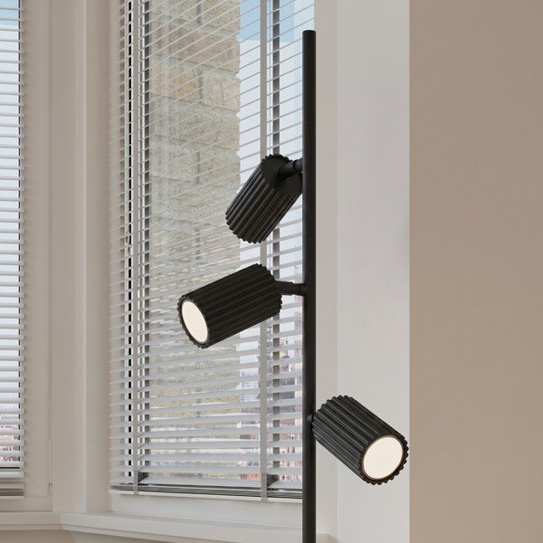 Melna alumīnija stāvlampa ar saliekamu konstrukciju (augstums 155 cm) Gleam – Sollux-image-2