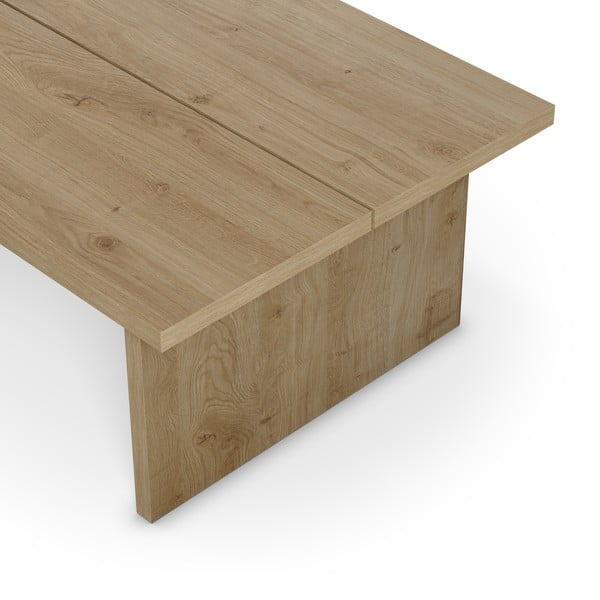 Dabīga toņa žurnālgaldiņš ar ozolkoka imitācijas galda virsmu 70x120 cm Loana – Marckeric-image-2