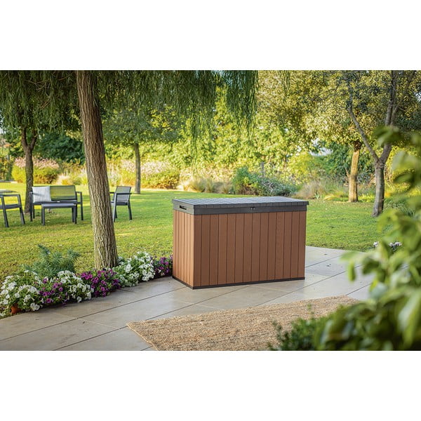 Brūna plastmasas dārza uzglabāšanas kaste Darwin – Keter-image-4