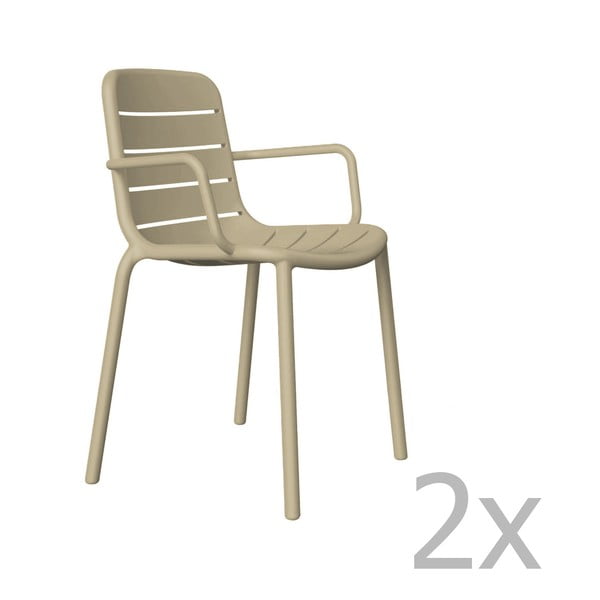 2 smilšu brūnu dārza krēslu komplekts Resol Gina