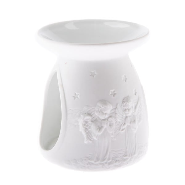 Balta porcelāna aromātiskā lampa Dakls, augstums 12,2 cm