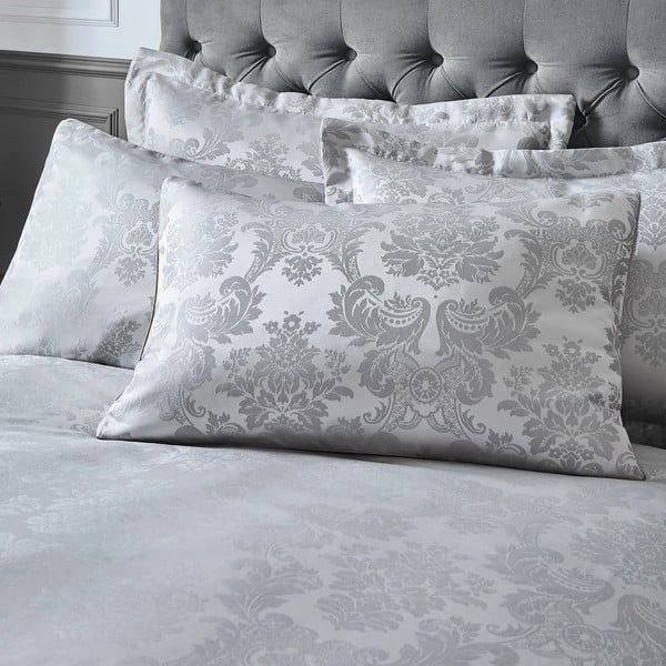 Pelēka divguļamā damasta gultas veļa 230x220 cm Damask Jacquard – Catherine Lansfield-image-2