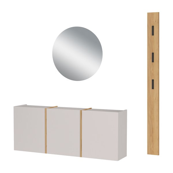 Krēmkrāsas/dabīga toņa priekšnama iekārta 168x200x27 cm Libbiano – Germania