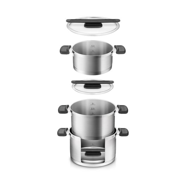 Nerūsējošā tērauda trauku komplekts (6 gab.) Compact – Tescoma-image-2