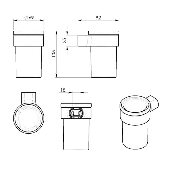 Balts/zelta krāsas stikla sienas trauks zobu birstei Gedy Pirenei – Sapho-image-2