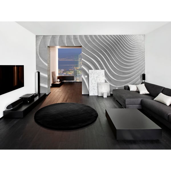 Melns paklājs Universal Fox Liso, Ø 120 cm-image-1