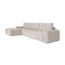 Bēšs salokāms modulārais stūra dīvāns ar uzglabāšanas vietu (ar kreiso stūri) Lulu – Miuform