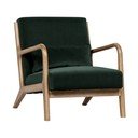 Tumši zaļš samta atpūtas krēsls WOOOD Mark
