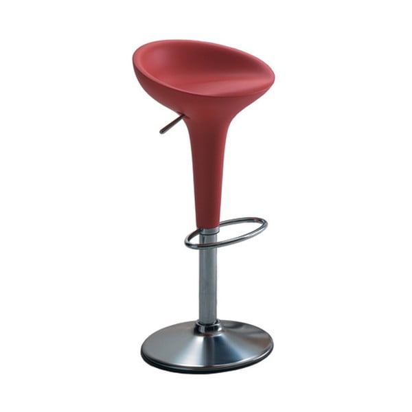 Sarkans bāra krēsls Magis Bombo, augstums 50/74 cm
