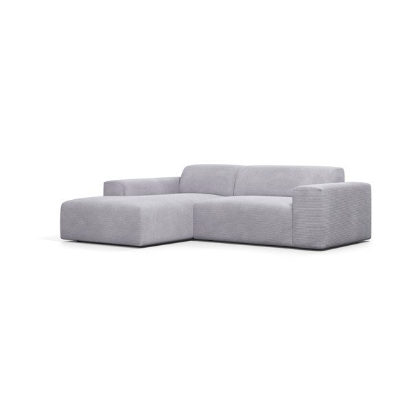 Gaiši pelēks velveta stūra dīvāns Marie Claire Home Karen, 250 cm, kreisais stūris-image-2