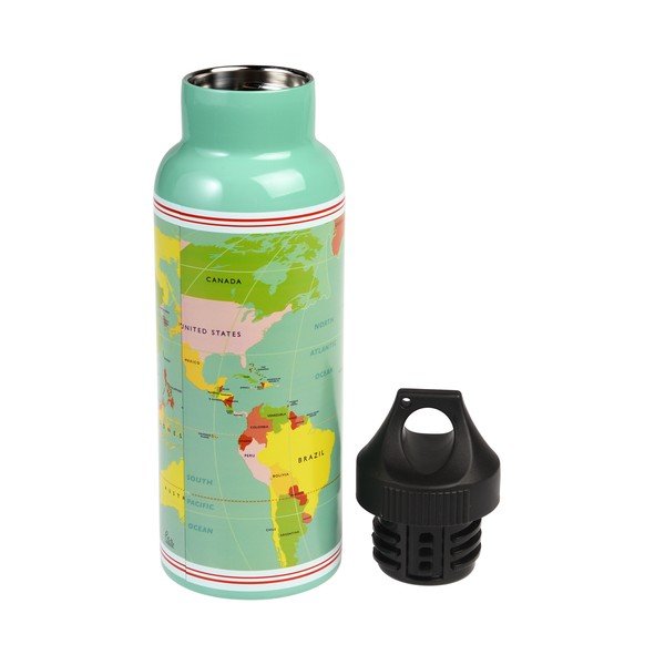 Nerūsējošā tērauda ceļojumu pudele Rex Londona World Map-image-2