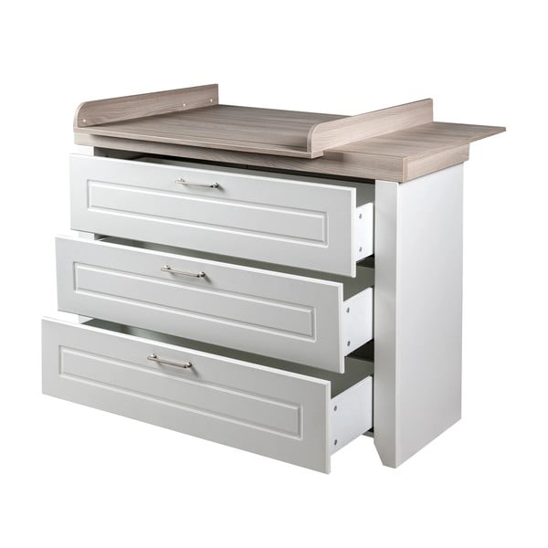 Balta zema bērnu kumode ar gobas imitāciju 120x98 cm Felicia – Roba-image-4