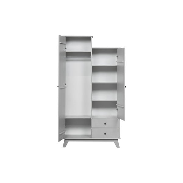 Gaiši pelēks priedes masīvkoka bērnu drēbju skapis 98x190 cm Lily – WOOOD-image-3