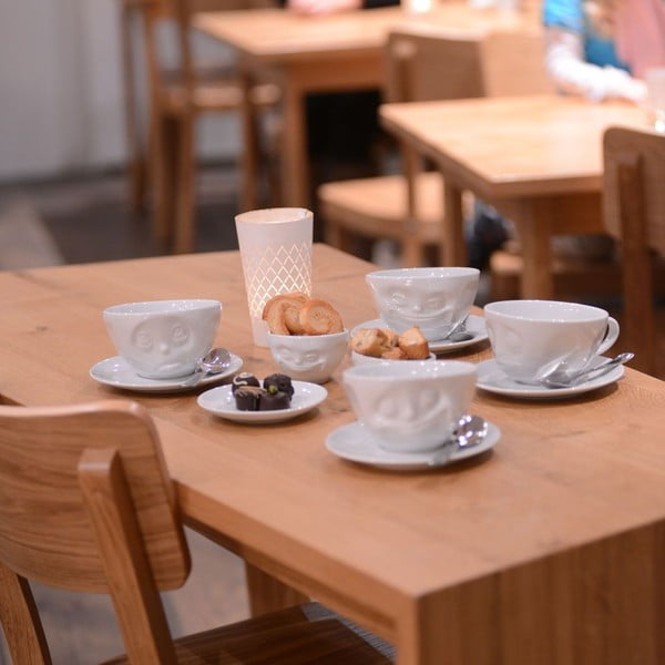 Balta porcelāna kafijas tase 58products Happy, tilpums 200 ml-image-1