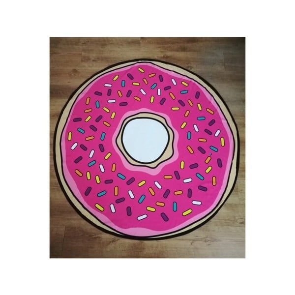 Rozā bērnu pludmales dvielis ø 150 cm Donut – JAHU collections-image-1