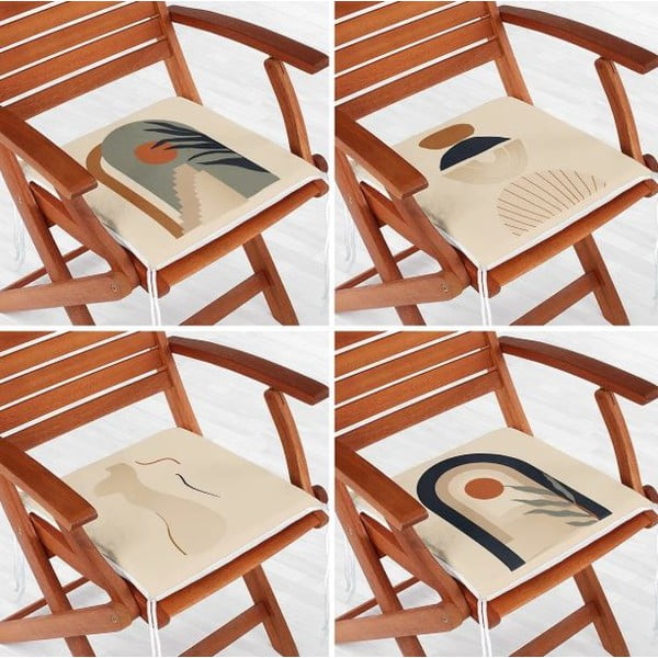 Sēdekļa spilveni (4 gab.) 42x42 cm Illustrated Arch – Mila Home-image-1