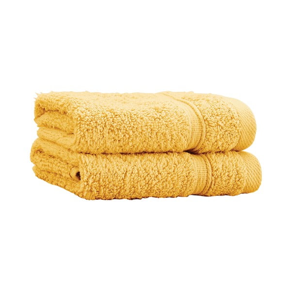 Dzelteni frotē kokvilnas dvieļi (2 gab.) 30x30 cm Zero Twist – Catherine Lansfield