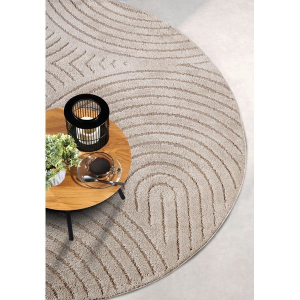 Bēšs apaļš paklājs ø 160 cm Panglao New York Taupe – Elle Decoration-image-2