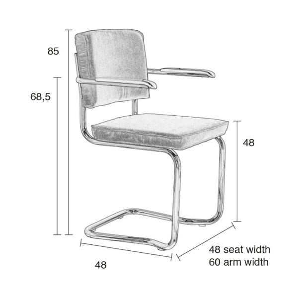Melni polsterēti pusdienu krēsli ar roku balstiem (2 gab.) – Zuiver-image-4