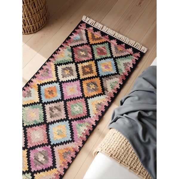 Divpusējs/ar rokām darināts vilnas celiņa paklājs 60x190 cm Kamal Zara – Nouristan-image-2