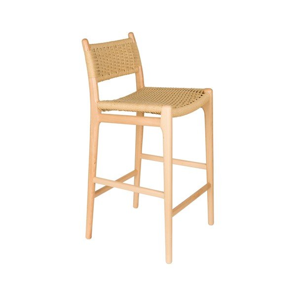 Gaiša dabīga toņa dižskābarža masīvkoka bāra krēsls (sēdekļa augstums 67,5 cm) Cecile – Dutchbone