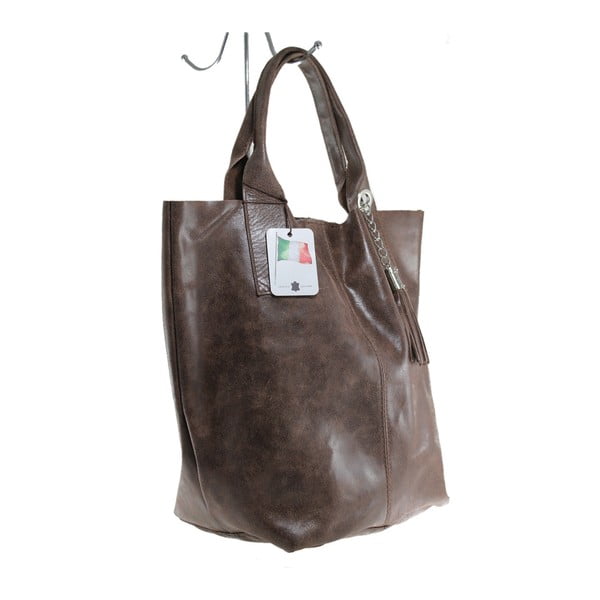 Brūna ādas somiņa Chicca Borse Tote Moe-image-2