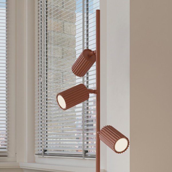 Ķieģeļu sarkana alumīnija stāvlampa ar saliekamu konstrukciju (augstums 155 cm) Gleam – Sollux-image-2