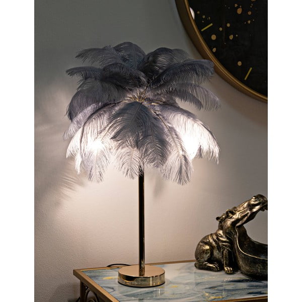 Pelēka/zelta krāsas galda lampa (augstums 55 cm) Palm – Mauro Ferretti-image-1