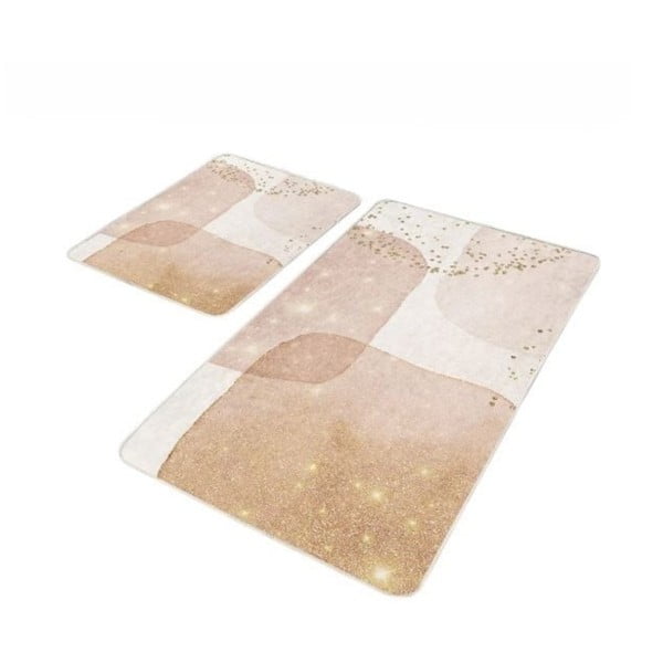 Bēši samta vannas istabas paklājiņi (2 gab.) 60x100 cm – Mila Home