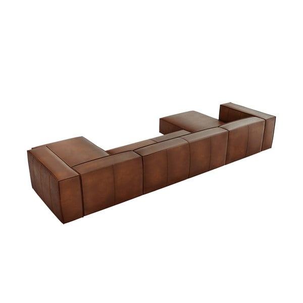 Konjaka brūnas ādas stūra dīvāns (U veida) Madame – Windsor & Co Sofas-image-3