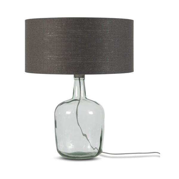 Galda lampa ar tumši pelēku abažūru un pārstrādāta stikla struktūru Good&Mojo Murano, ⌀ 47 cm