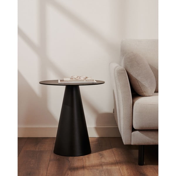 Apaļš sānu galdiņš ar stikla galda virsmu ø 50 cm Wilshire – Kave Home-image-1