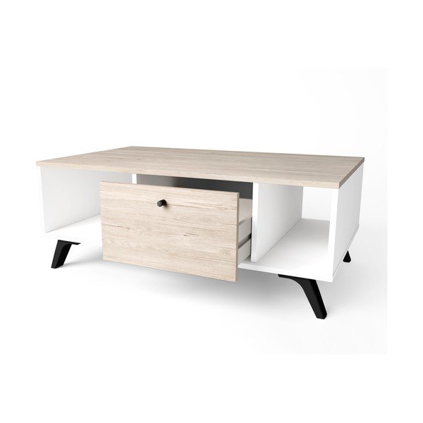 Dabīga toņa žurnālgaldiņš ar ozolkoka imitāciju 60x100 cm Sahara – Marckeric-image-3