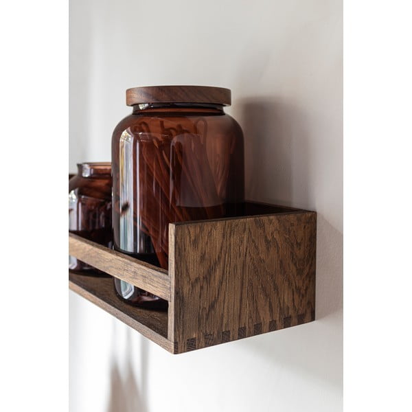 Brūns ozola masīvkoka sienas pakaramais ar plauktu 60 cm Showcase – Mette Ditmer Denmark-image-4