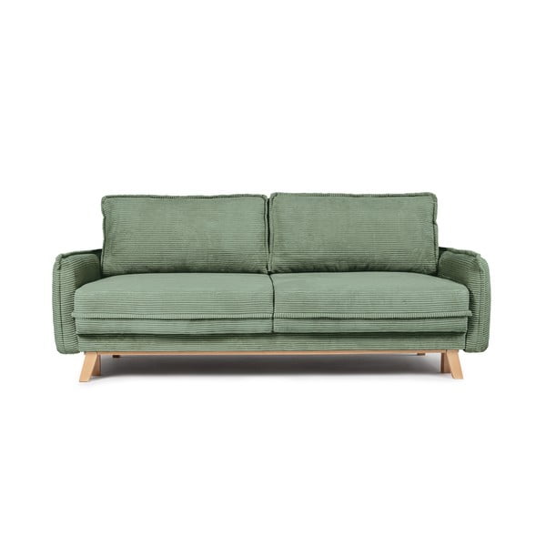 Gaiši zaļš velveta izvelkams dīvāns 218 cm Tori – Bonami Selection
