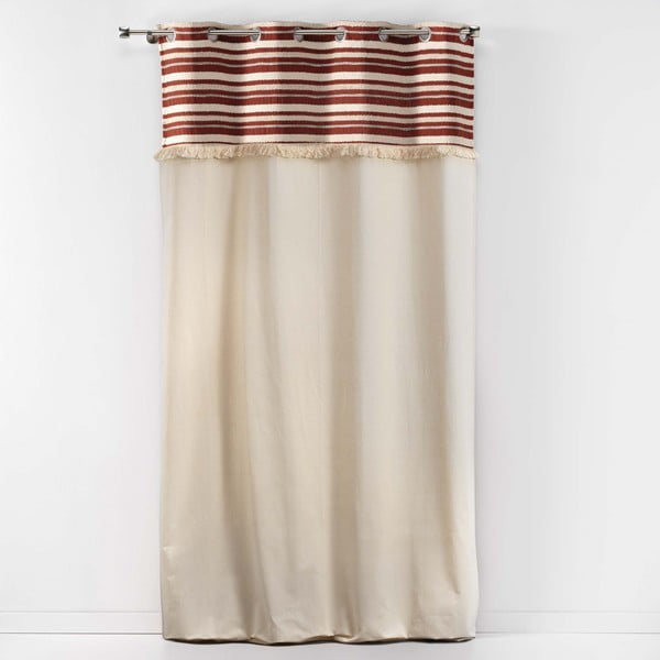 Ķieģeļu sarkans/dabīga toņa kokvilnas aizkars 140x240 cm Atlas – douceur d'intérieur