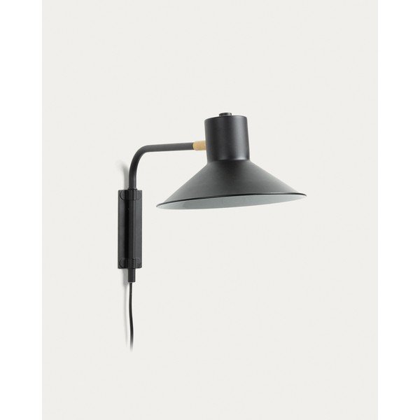Melna sienas lampa ø 20 cm Aria – Kave Home-image-4