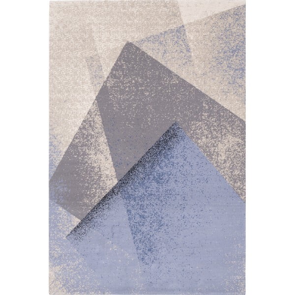 Gaiši zils vilnas paklājs 133x180 cm Folds – Agnella