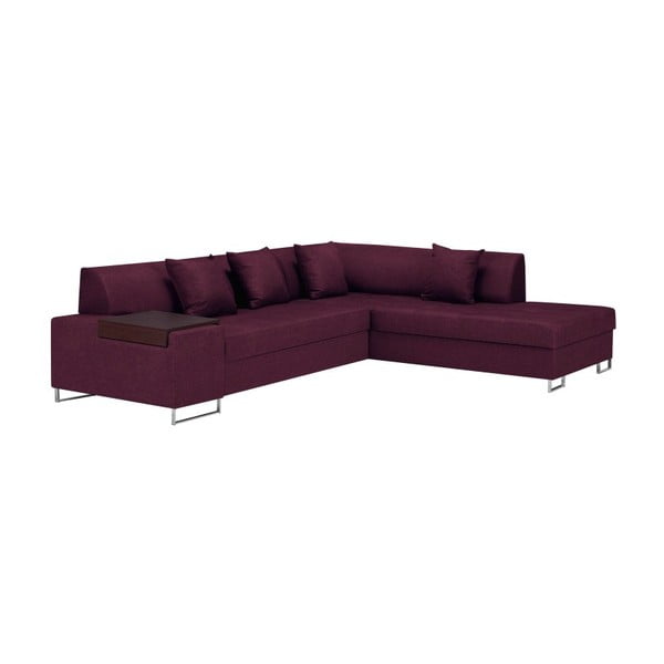 Violeta stūra dīvāns ar sudraba krāsas kājām Cosmopolitan Design Orlando, labais stūris